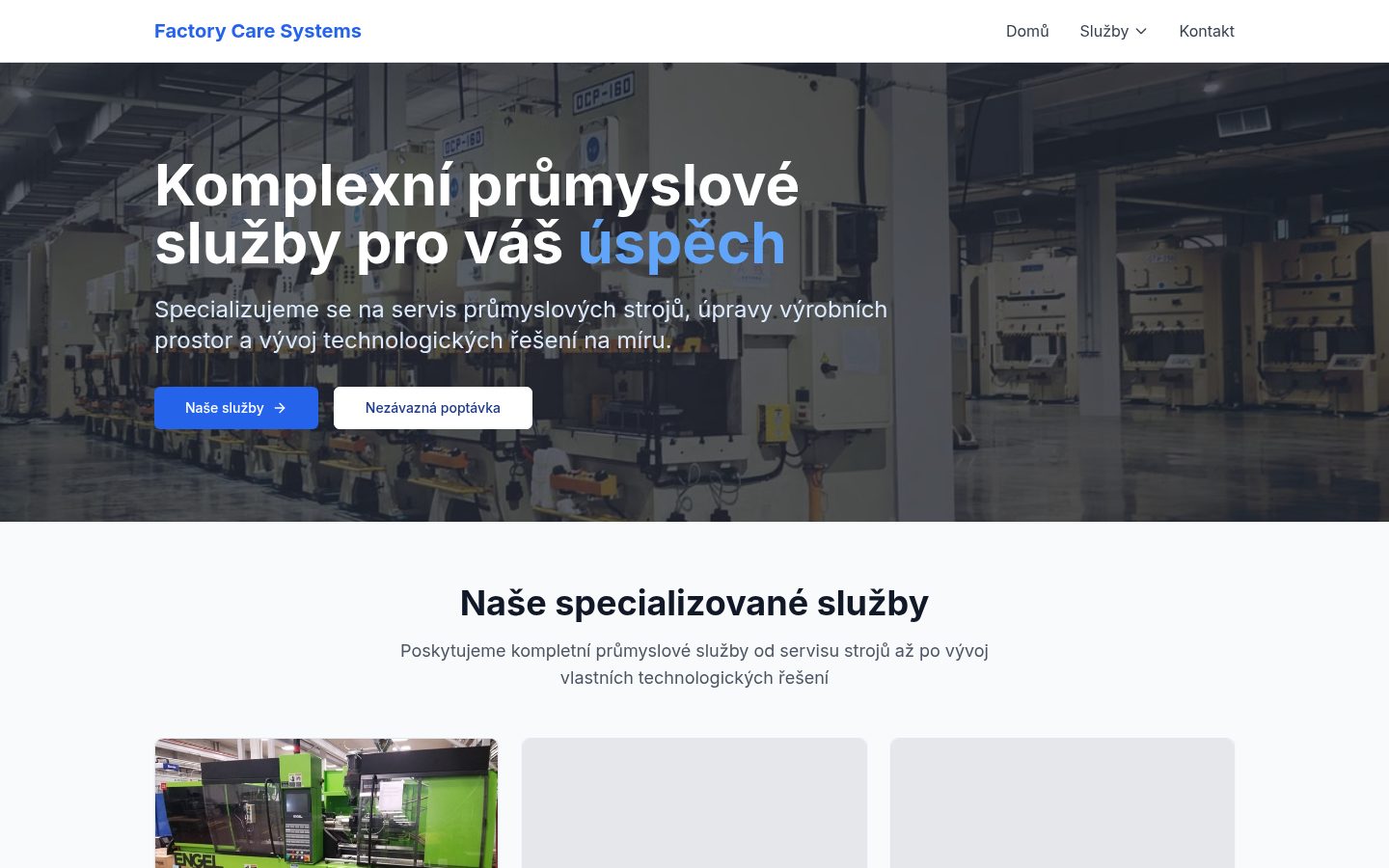 Náhled webu factorycaresystems.cz